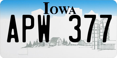 IA license plate APW377