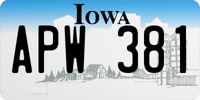 IA license plate APW381