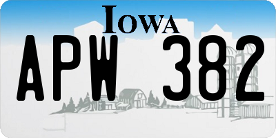 IA license plate APW382