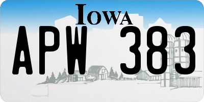 IA license plate APW383