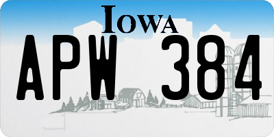 IA license plate APW384