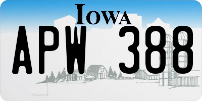 IA license plate APW388