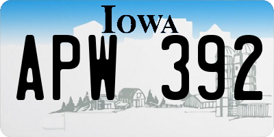 IA license plate APW392
