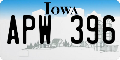 IA license plate APW396