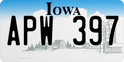 IA license plate APW397