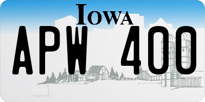 IA license plate APW400