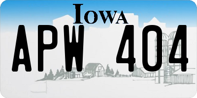 IA license plate APW404