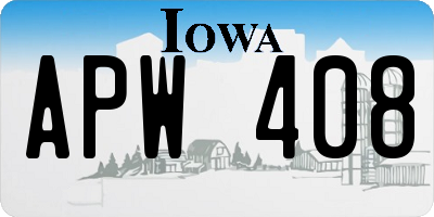 IA license plate APW408