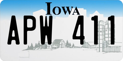 IA license plate APW411