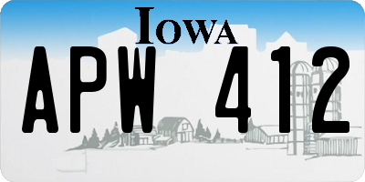 IA license plate APW412