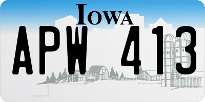 IA license plate APW413