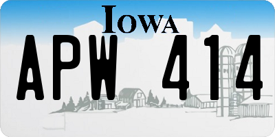 IA license plate APW414