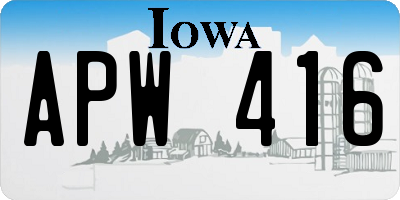 IA license plate APW416