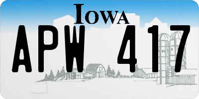 IA license plate APW417
