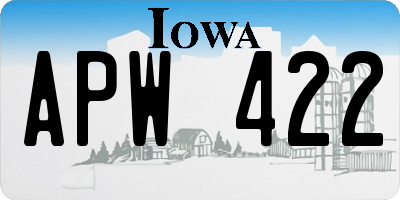 IA license plate APW422