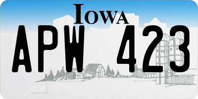 IA license plate APW423