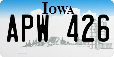 IA license plate APW426