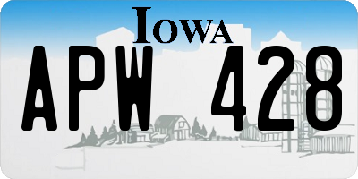 IA license plate APW428