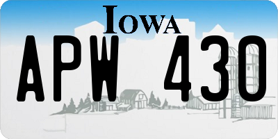 IA license plate APW430