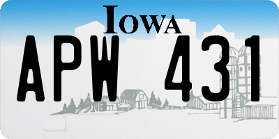 IA license plate APW431