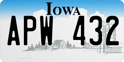 IA license plate APW432