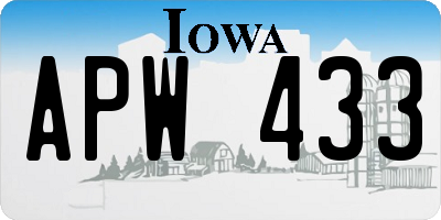IA license plate APW433
