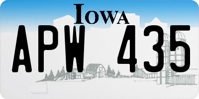 IA license plate APW435