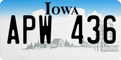 IA license plate APW436