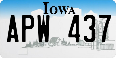 IA license plate APW437