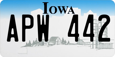 IA license plate APW442