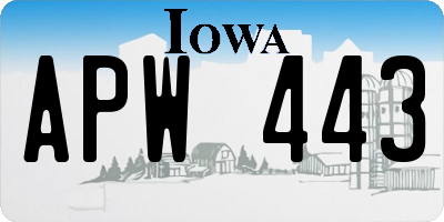 IA license plate APW443