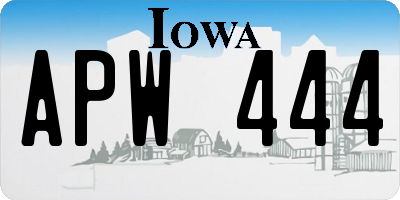 IA license plate APW444