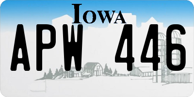 IA license plate APW446