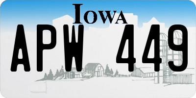 IA license plate APW449