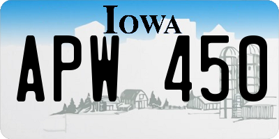 IA license plate APW450