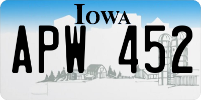 IA license plate APW452