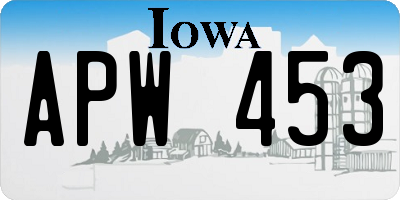 IA license plate APW453