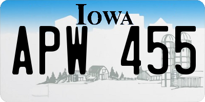 IA license plate APW455