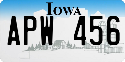 IA license plate APW456