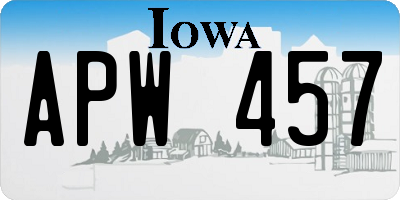IA license plate APW457