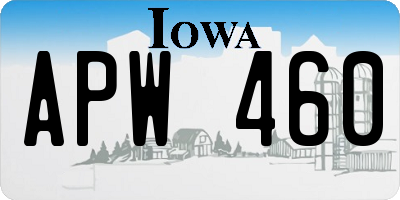 IA license plate APW460