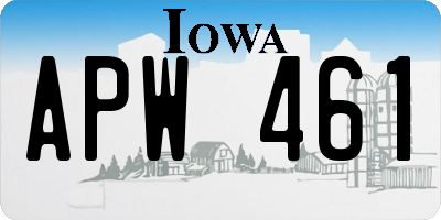 IA license plate APW461