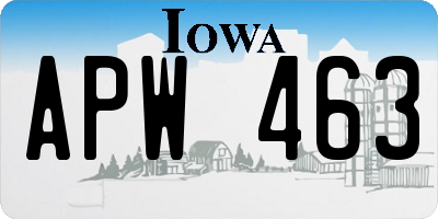 IA license plate APW463