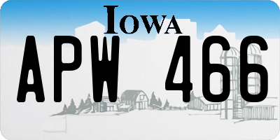IA license plate APW466