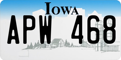 IA license plate APW468