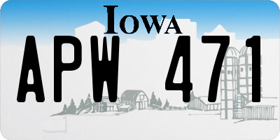 IA license plate APW471