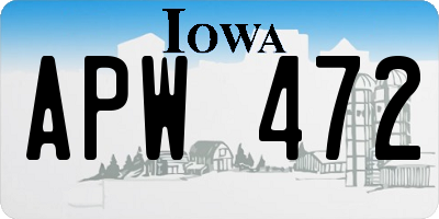 IA license plate APW472