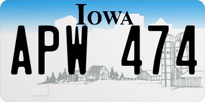 IA license plate APW474