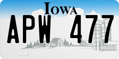 IA license plate APW477