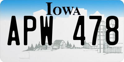 IA license plate APW478